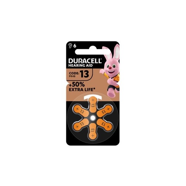 DURACELL EASY TAB 13 ARANCIO BATTERIA PER APPARECCHIO ACUSTICO 6 PEZZI