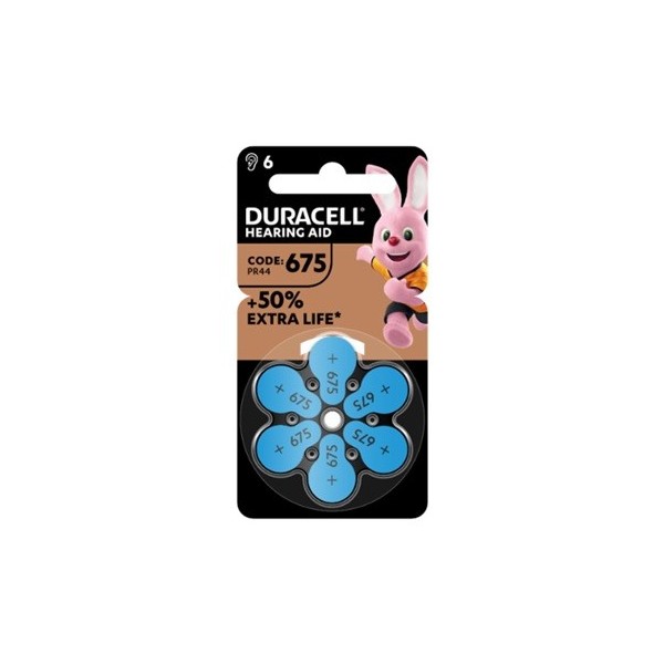 DURACELL EASY TAB 675 BLU BATTERIA PER APPARECCHIO ACUSTICO 6 PEZZI