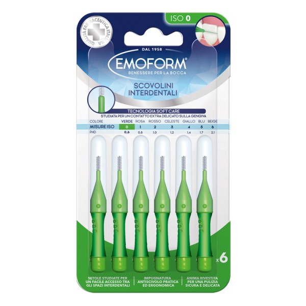 EMOFORM SCOVOLINO ISO 0 VERDE 6 PEZZI