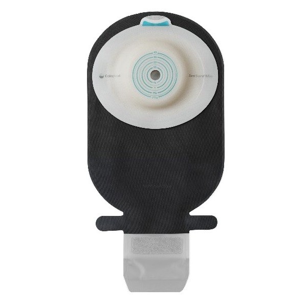 SACCA ILEOSTOMIA SENSURA MIO CONVEX DEEP RIVESTIMENTO NERO APERTURA ISPEZIONABILE MIDI FORO RITAGLIABILE 15-33 10 PEZZI