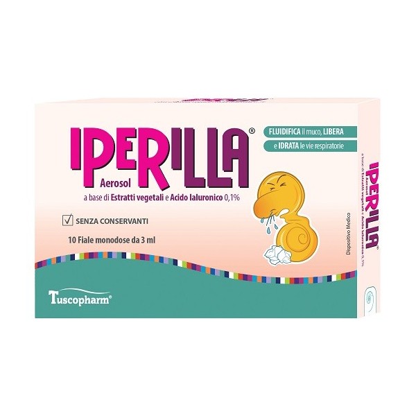 AEROSOL IPERILLA 10 FIALE MONODOSE DA 3 ML A BASE DI ESTRATTI VEGETALI E ACIDO IALURONICO 0,1%