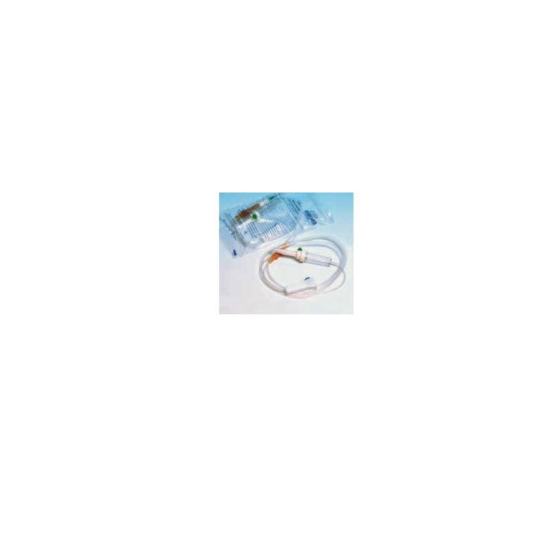 SET STERILE PER INFUSIONE IN MATERIALE ANALLERGICO CON PARA E ROLLER. CONFEZIONE SINGOLA