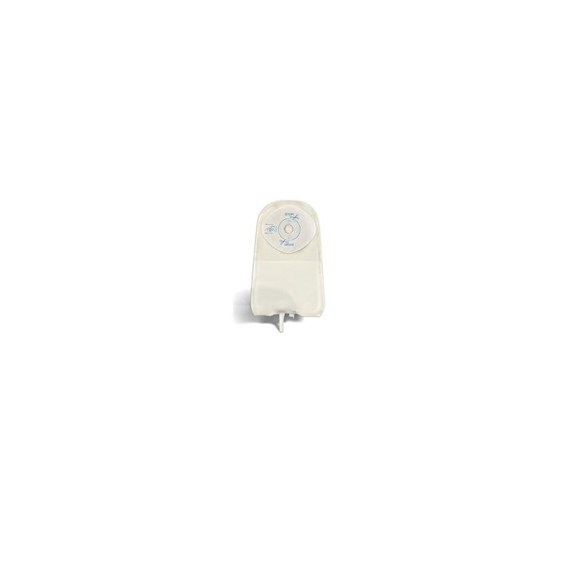 SACCA UROSTOMIA TRASPARENTE PRETAGLIATA MONO PEZZO CON BARRIERA PROTETTIVA IN STOMAHESIVE E VALVOLA ANTIREFLUSSO URODRESS 25MM 1