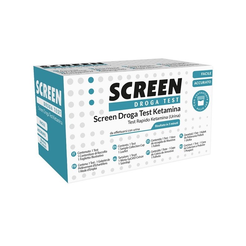 SCREEN DROGA TEST KETAMINA TEST ANTIDROGA CON CONTENITORE URINA