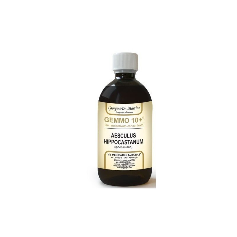 GEMOO 10+ GEMMODERIVATO CONCENTRATO IPPOCASTANO LIQUIDO ANALCOLICO AESCULUS HIPPOCASTANUM IPPOCASTANO 500 ML