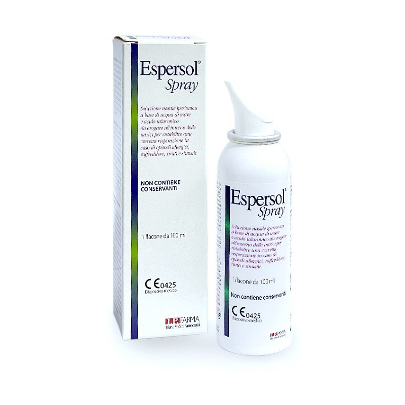 SOLUZIONE NASALE ESPERSOL SPRAY IPERTONICA A BASE DI ACQUA DI MARE E ACIDO IALURONICO 0,02% 100ML