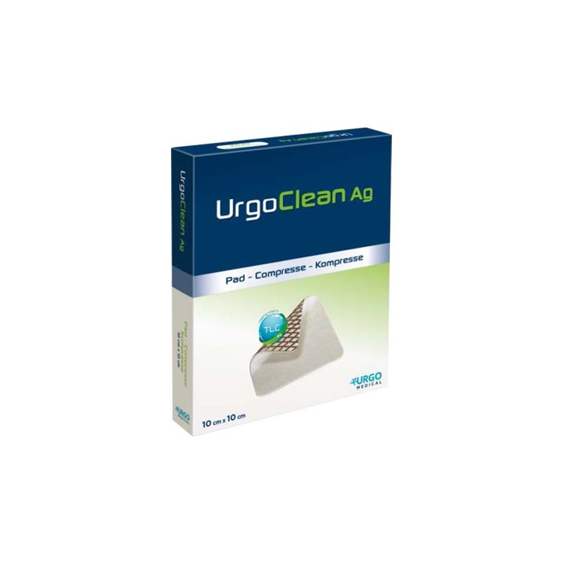 MEDICAZIONE TNT ASSORBENTE GELIFICANTE URGOCLEAN AG/SILVER 15X15CM 10 PEZZI