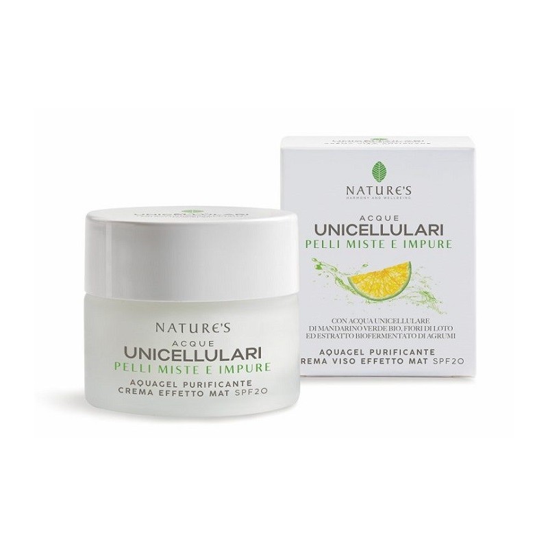 NATURE'S ACQUE UNICELLULARI AQUAGEL CREMA VISO EFFETTO MAT SPF20 50 ML