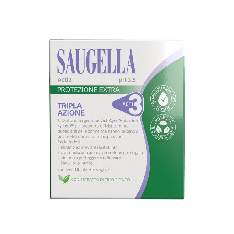 SAUGELLA ACTI3 SALVIETTINE 10 PEZZI