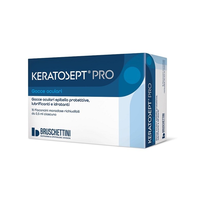 GOCCE OCULARI KERATOSEPT PRO 15 FLACONCINI MONODOSE RICHIUDIBILI DA 0,5 ML