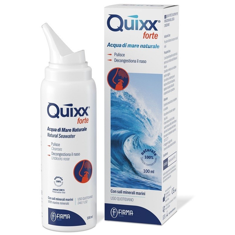 SOLUZIONE SPRAY PER IRRIGAZIONI NASALI QUIXX FORTE ACQUA MARINA IPERTONICA 100 ML