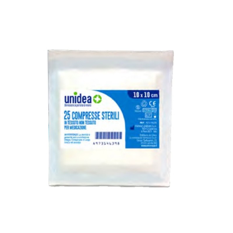 GARZA COMPRESSA UNIDEA TESSUTO NON TESSUTO 10X10 CM 25 PEZ ZI
