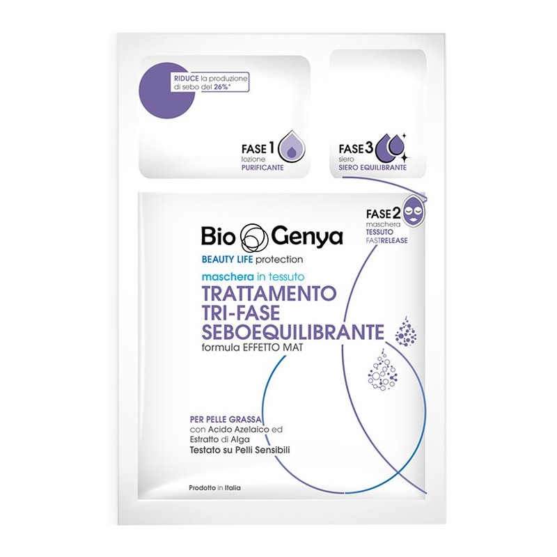 BIOGENYA BEAUTY LIFE PROTECTION MASCHERA IN TESSUTO TRATTAMENTO TRI-FASE SEBOEQUILIBRANTE