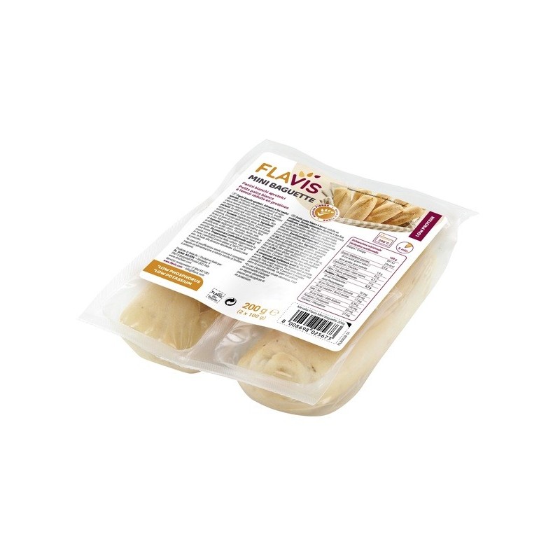 FLAVIS MINI BAGUETTE PANINI BIANCHI APROTEICI 2 PEZZI DA 100 G