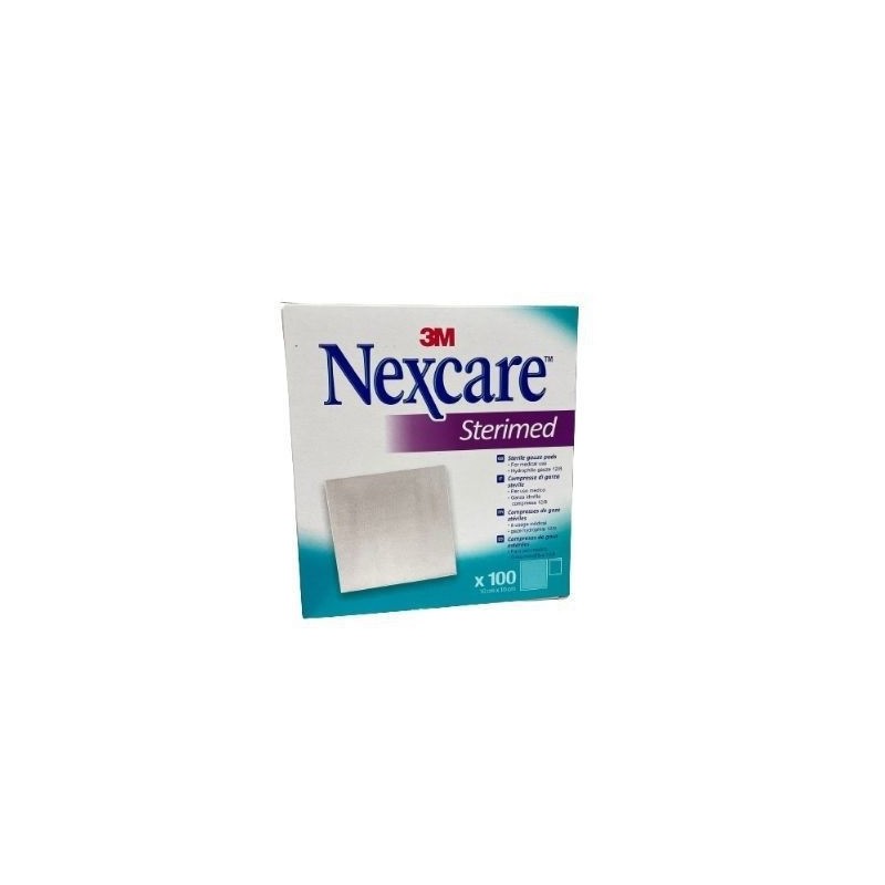 GARZA COMPRESSA STERIMED NEXCARE IN COTONE IDROFILO 20 FILI MULTILINGUAL 100 PEZZI