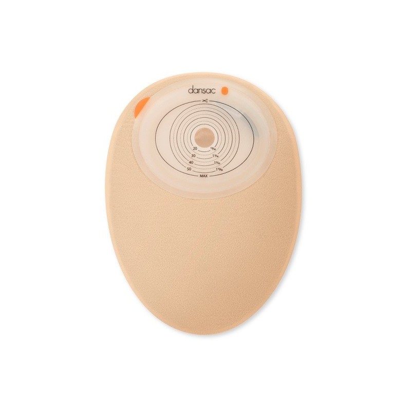 DANSAC NOVALIFE TRE 1 SACCA CHIUSA OPACA PIANA MAXI PER COLOSTOMIA CON FINESTRA RITAGLIABILE 15-55X70 MM 620 ML 30 PEZZI