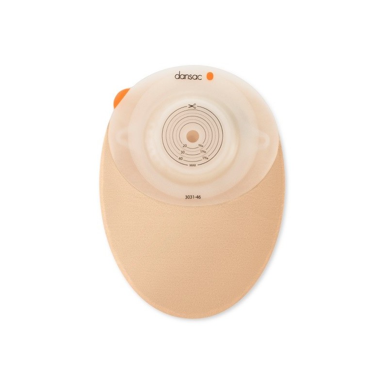DANSAC NOVALIFE TRE 1 SACCA CHIUSA OPACA CONVEX MIDI PER COLOSTOMIA CON FINESTRA RITAGLIABILE 15-46 MM 430 ML 10 PEZZI