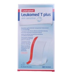 LEUKOMED T PLUS SKIN SENSITIVE MEDICAZIONE POST-OPERATORIA TRASPARENTE IMPERMEABILE CON MASSA ADESIVA AL SILICONE 8X15CM 5 PEZZI