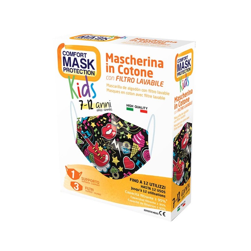 DAILY MASK 1 MASCHERINA COTONE + 3 FILTRI 7/12 FEMMINA
