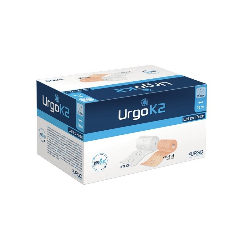 BENDAGGIO URGOK2 LATEX FREE KIT BENDAGGIO T2 CAVIGLIA 25-32 2 PEZZI 10 CM