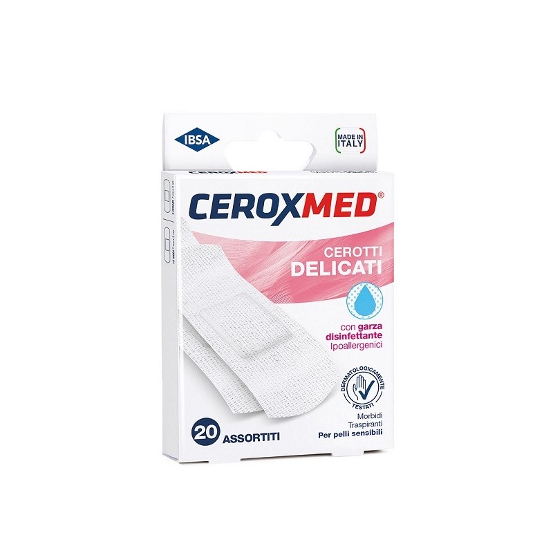 CEROTTI DELICATI CEROXMED CON GARZA DISINFETTANTE IPOALLERGENICI PER PELLI SENSIBILI ASSORTITI 20 PEZZI