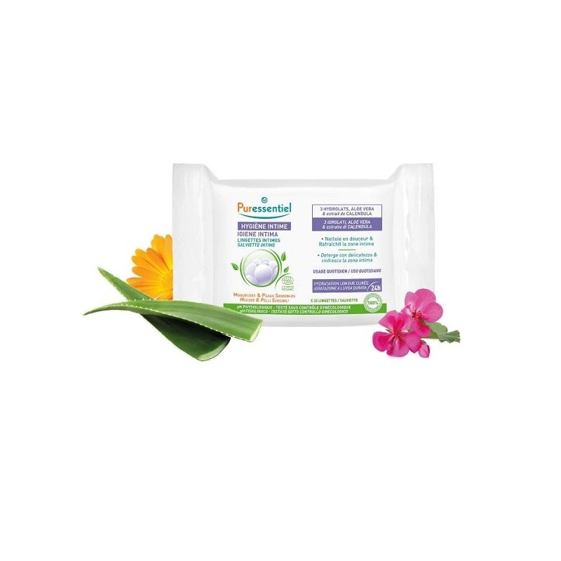 PURESSENTIEL SALVIETTINE INTIME 25 PEZZI