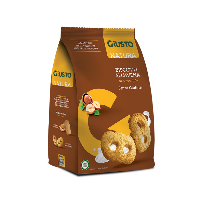 GIUSTO SENZA GLUTINE BISCOTTI AVENA CON NOCCIOLE 250 G