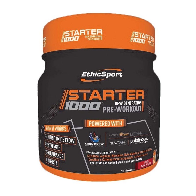STARTER 1000 NEW GENERATION PRE WORKOUT GUSTO ARANCIA ROSSA 400 G