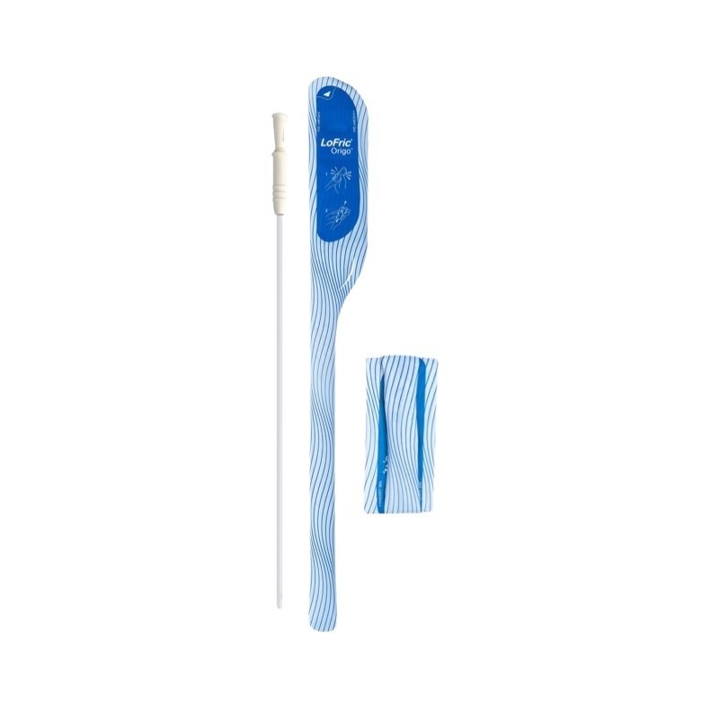 CATETERE URINARIO IDROFILO MONOUSO CON SOLUZIONE SALINA LOFRIC ORIGO PER UOMO MISURA CH14 LUNGHEZZA 40 CM PUNTA FLESSIBILE 30 PE
