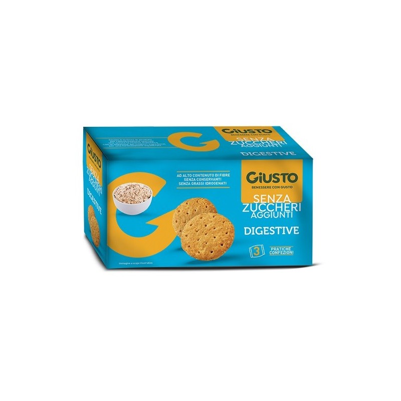 GIUSTO SENZA ZUCCHERO BISCOTTI DIGESTIVE 3 PEZZI DA 75 G