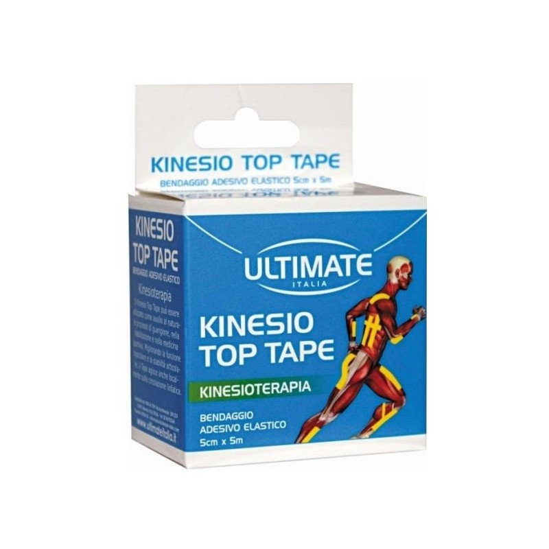 BENDAGGIO ADESIVO ELASTICO ULTIMATE ITALIA KINESIO TOP TAPE FUCSIA 5 CM X 5 M