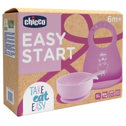 CHICCO SET PAPPA SILICONE 6M+ ROSA