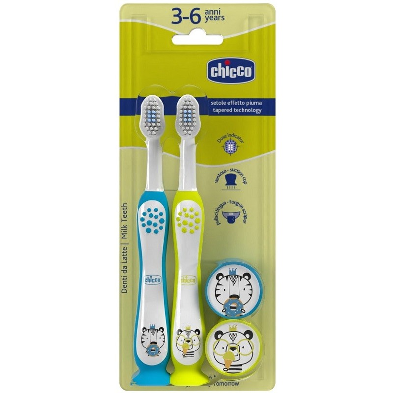 CHICCO SPAZZOLINO 3-6 YEARS DOPPIO AZZ-GIAL