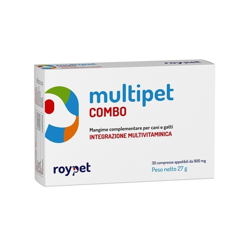 MULTIPET COMBO INTEGRAZIONE MULTIVITAMINICA CANI E GATTI 30 COMPRESSE APPETIBILI DA 900 MG