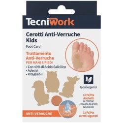 CEROTTO ANTI VERRUCHE BIMBI 12 PEZZI + 12 FIXING ANIMIALI TERRA COLORE BEIGE