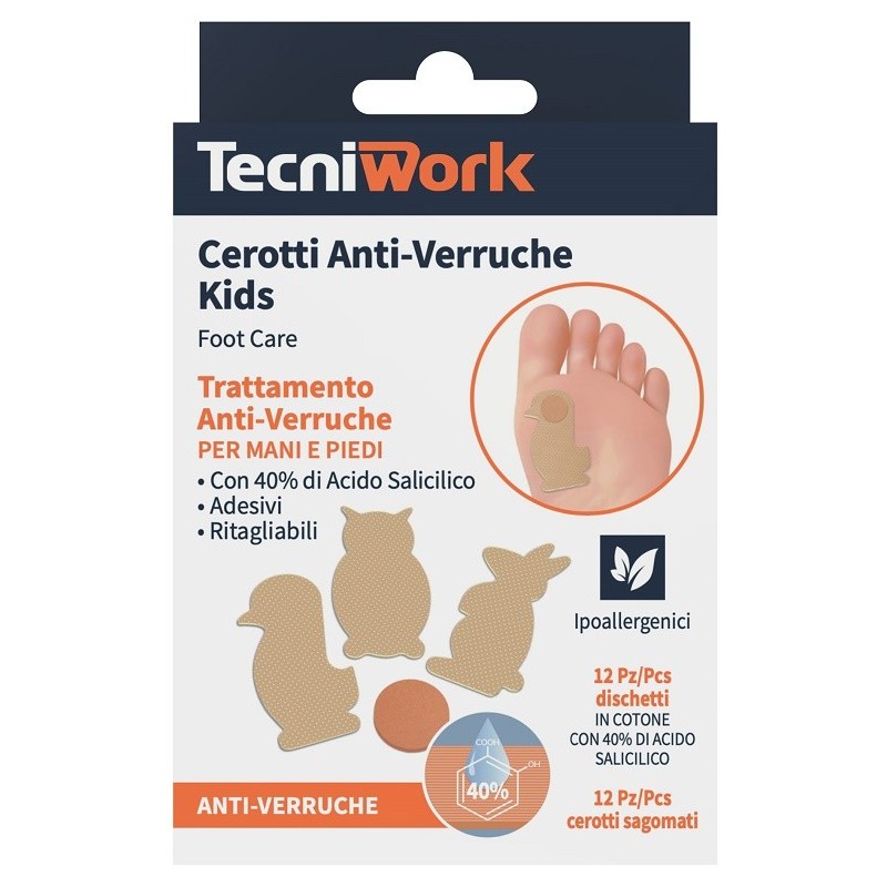 CEROTTO ANTI VERRUCHE BIMBI 12 PEZZI + 12 FIXING ANIMIALI TERRA COLORE BEIGE