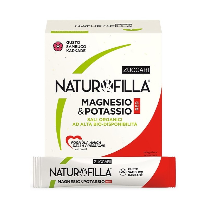 NATUROFILLA MAGNESIO & POTASSIO RED GUSTO SAMBUCO-KARKADE' 28 STICK PACK