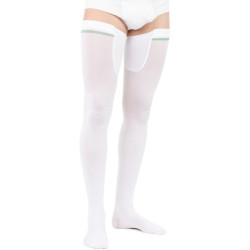 ALBERT ANDRE' ARTICOLO 700 KK6 CALZA AUTOREGGENTE A-G ANTITROMBOSI CON TASSELLO PUNTA APERTA LYCRA MM HG 18-24 COLORE BIANCO TAG
