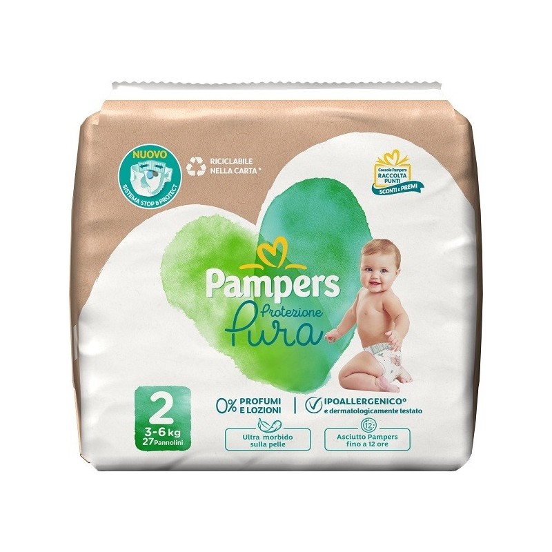 PAMPERS PROTEZIONE PURA MINI PANNOLINI 27 PEZZI