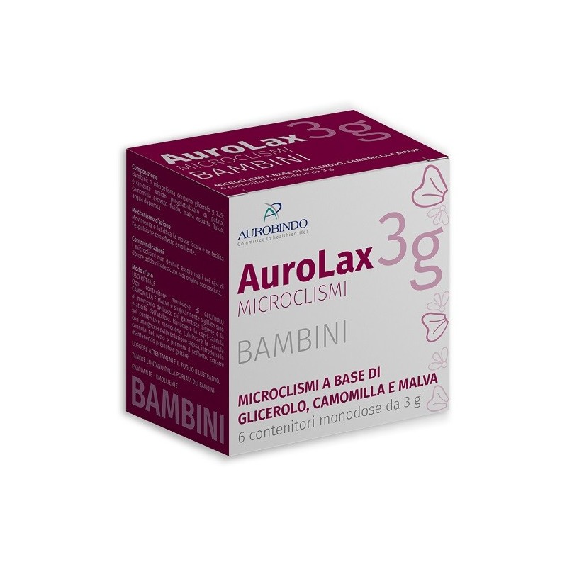 MICROCLISMI PER BAMBINI AUROLAX 6 CONTENITORI 3 G