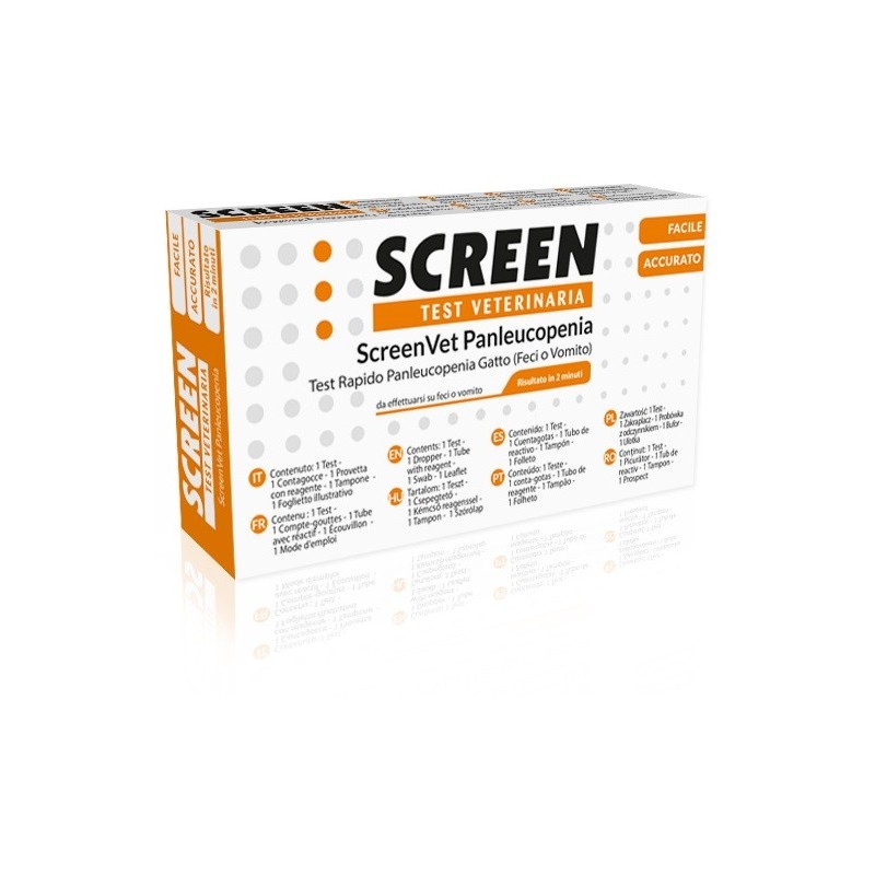 SCREENVET TEST RAPIDO VETERINARIA PANLEUCOPENIA FECI/VOMITO GATTO