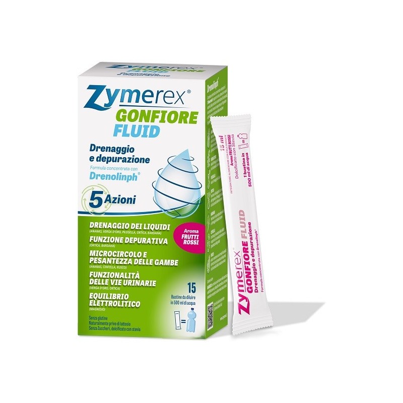 ZYMEREX GONFIORE FLUID FRUTTI ROSSI 15 BUSTINE
