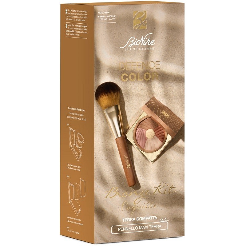 DEFENCE COLOR BRONZE KIT 2025 TERRA COMPATTA 211 COQUILLE + PENNELLO MAXI TERRA