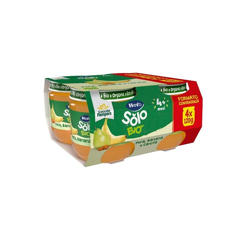 HERO SOLO OMOGENEIZZATO PERA BANANA E CAROTA 4X120 G
