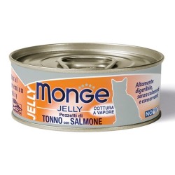 MONGE NATURAL QUALITY GATTO MONGE JELLY PEZZETTI DI TONNO BONITO/SALMONE 80 G
