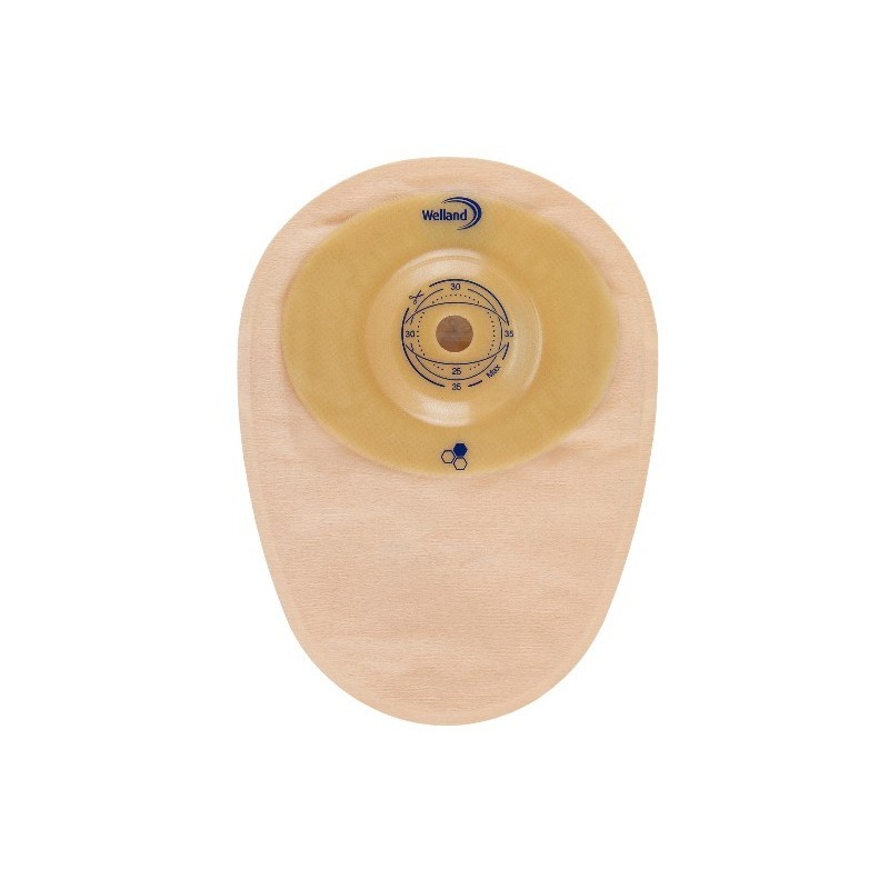 SACCA PER COLOSTOMIA WELLAND AURUM PROFILE COLO MIDI OPACA RITAGLIABILE DIAMETRO 13-25 MM INIZIO CONVESSITA' 25 MM 10 PEZZI