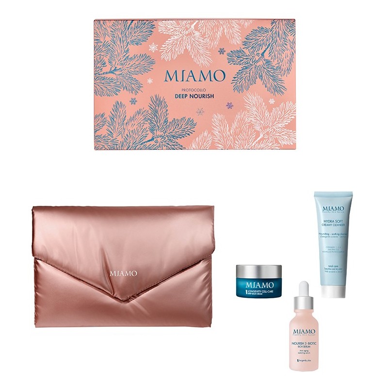 MIAMO COFANETTO PROTOCOLLO DEEP NOURISH 1 HYDRA SOFT CREAMY CLEANSER 50 ML + 1 NOURISH 3-BIOTIC RICH SERUM 30 ML + 1 LONGEVITY C