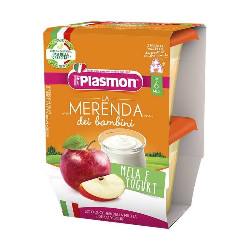 PLASMON LA MERENDA DEI BAMBINI SAPORI DI NATURA MELA YOGURT ASETTICO 2 X 120 G
