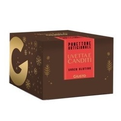 GIUSTO SENZA GLUTINE PANETTONE ARTIGIANALE CON UVETTA E CANDITI DI ARANCIA 600 G