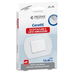 CEROTTI PROFAR SCOTTATURE E LIEVI ABRASIONI IN TNT 7,5X10CM 4 PEZZI